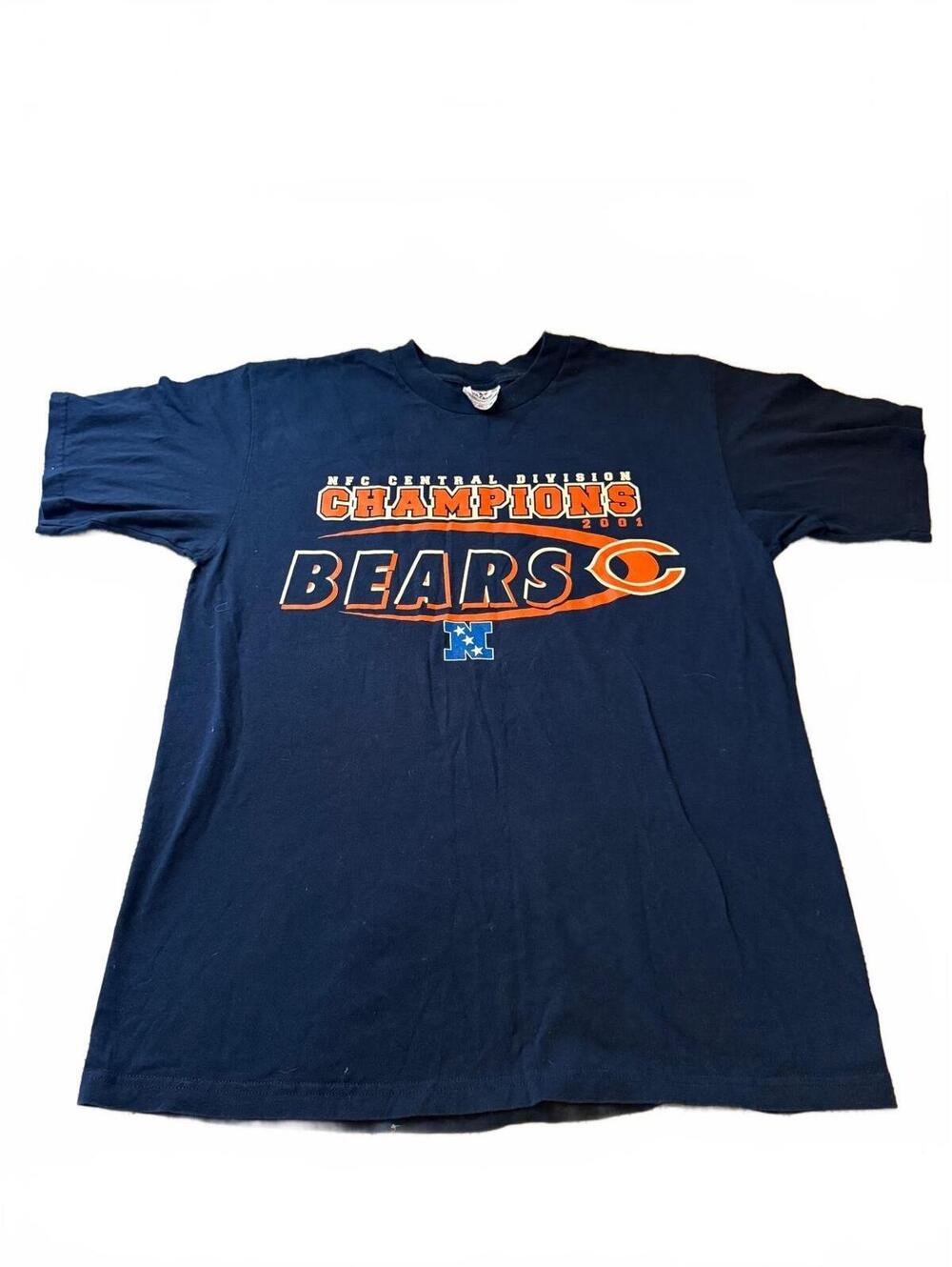 Vintage 2001 Chicago Bears NFC Central Division Champions T-Shirt Large Yazbek